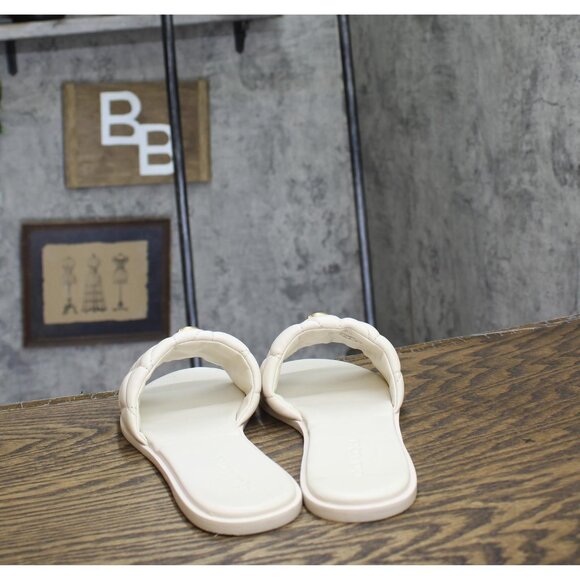 Coach Womens Holly Slide Quilted Sandal CR047 Chalk Off White 10B - Picture 4 of 7